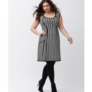 Lane Bryant Black White Houndstooth Dress 14/16